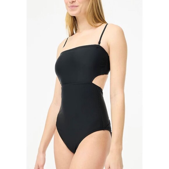 J Crew Cut-Out Black One-Piece Swimsuit NWT - Picture 1 of 5